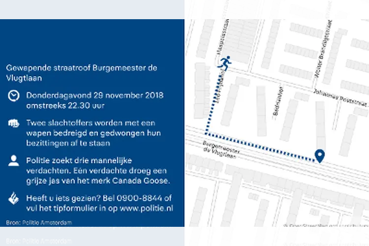 Getuigenoproep gewapende straatroof