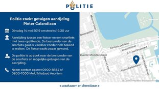 Politie zoekt getuigen aanrijding Pieter Calandlaan