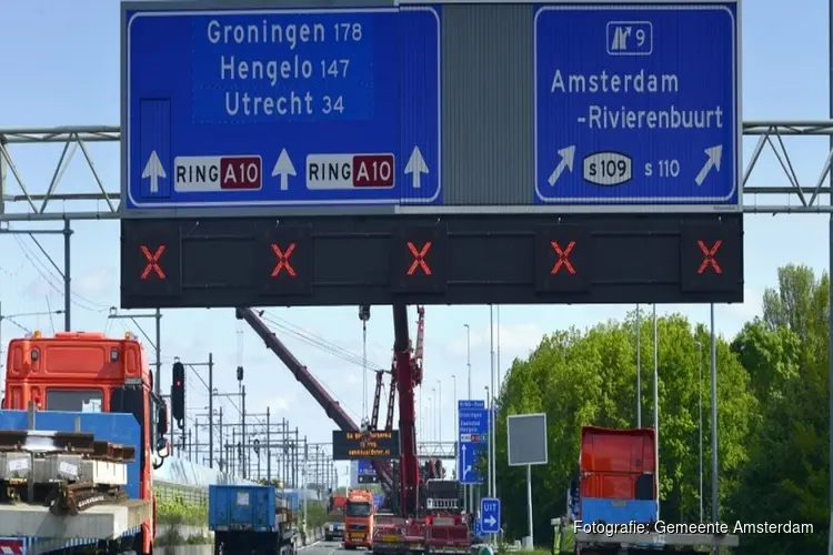 Eerste weekend november: A10 Zuid dicht, geen treinen Zuid-RAI