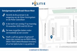 Getuigenoproep plofkraak Hendrik de Bruynstraat