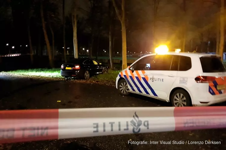Auto achtergelaten na ongeluk