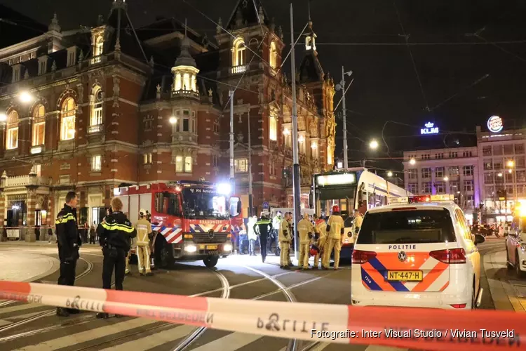 Fietser in aanrijding met tram bij Leidseplein