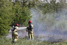 Groot stuk buitengebied in brand tussen Diemen en Muiden