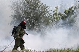 Groot stuk buitengebied in brand tussen Diemen en Muiden