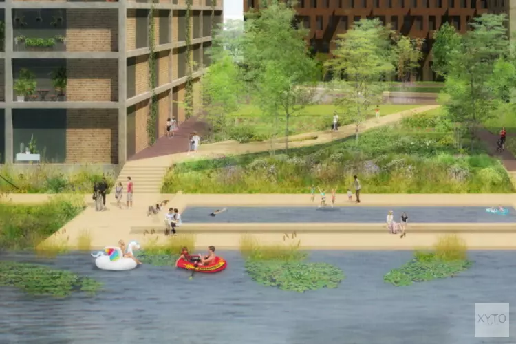 Nieuwe groene gezinsbuurt met 1350 nieuwe woningen op Zuidas