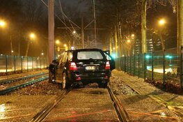 Automobilist op trambaan aangehouden