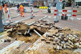 Sinkhole op het Muntplein in Amsterdam