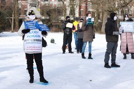 Demonstratie voor Russische oppositieleider Aleksej Navalny op Museumplein