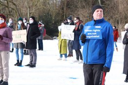Demonstratie voor Russische oppositieleider Aleksej Navalny op Museumplein