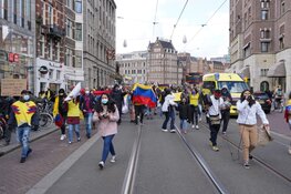 Colombianen demonstreren op de Dam