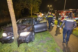 Automobilist botst tegen boom op De Alpen in Amsterdam