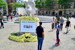 4000 witte rozen neergelegd op de Dam voor Peter R. de Vries