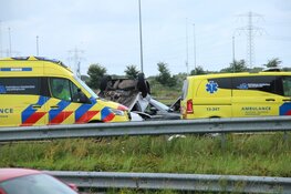 Ravage na ongeluk op A1, wonder boven wonder geen zwaargewonden