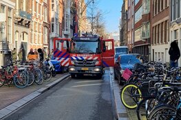 Brand in de Spuistraat in Amsterdam