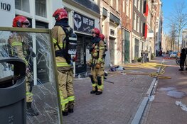 Brand in de Spuistraat in Amsterdam