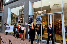 Demonstratie tegen bont in PC Hooftstraat