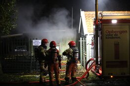 Brand bij schooltuin in Amsterdam