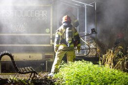 Mogelijke brandstichting bij kraam aan Jachthavenweg