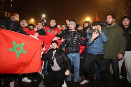 Fans Marokko vieren bereiken halve finale WK op Mercatorplein