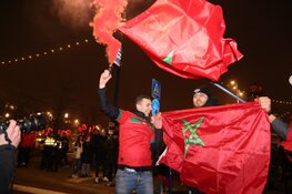 Fans Marokko vieren bereiken halve finale WK op Mercatorplein