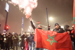Fans Marokko vieren bereiken halve finale WK op Mercatorplein