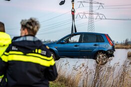 Auto te water in Amsterdam-Noord