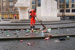 Supporters laten rommel achter op De Dam