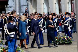 Franse president Macron hedenmorgen verwelkomd op De Dam