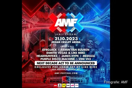 Die AMF gibt die Besetzung für die Ausgabe 2023 in der Johan Cruijff ArenA bekannt, darunter Afrojack, Armin van Buuren, James Hype und Meduza