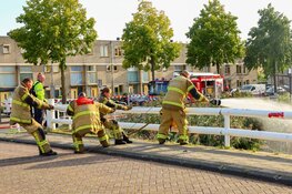 Motorboot in brand in Amsterdam