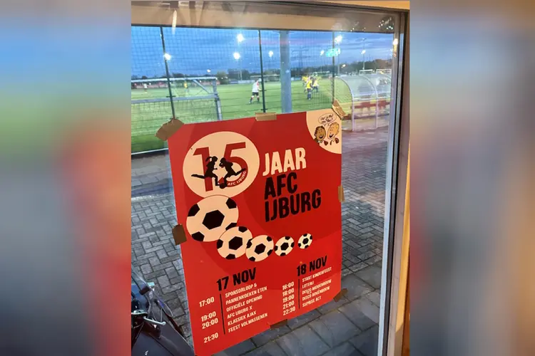 Vrijdag 17 en zaterdag 18 november viert AFC IJburg het 15-jarig jubileum