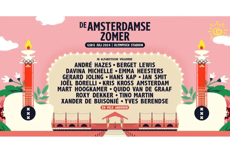 De Amsterdamse Zomer 2024 is terug met de allerbeste artiesten van eigen bodem!