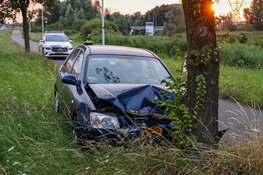 Auto tegen boom gereden in Muiden