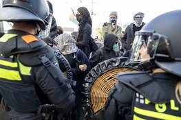 Mobiele Eenheid in aftie bij Pro-Palestinademonstratie in Amsterdam