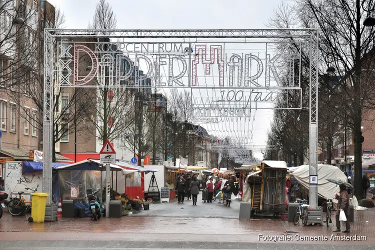 Bruisende Dappermarkt van belang; markt is een belangrijke sleutel in de buurt