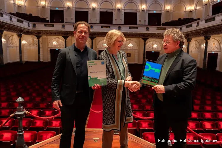 Het Concertgebouw ontvangt Green Key Gold-certificaat