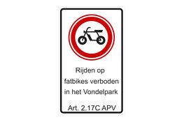 Fatbikeverbod in het Vondelpark vanaf 11 mei