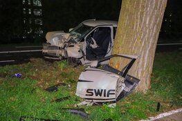 Auto ramt boom in Amstelveen, brandweer moet bestuurder bevrijden