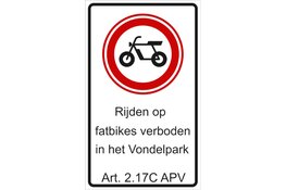 Rijden op fatbike verboden in het Vondelpark vanaf 11 mei