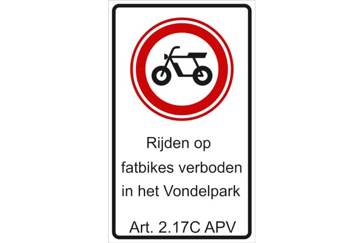 Rijden op fatbike verboden in het Vondelpark vanaf 11 mei