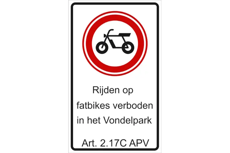 Rijden op fatbike verboden in het Vondelpark vanaf 11 mei