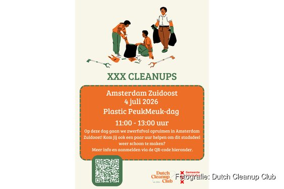 Vrijwilligers gezocht voor cleanup in Amsterdam Zuidoost op 4 juli tijdens Plastic PeukMeuk-dag