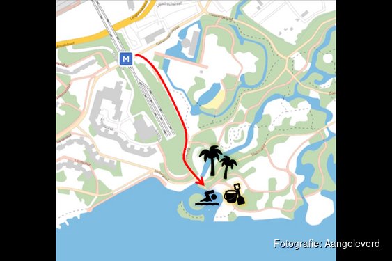 Rolstoeltoegankelijk zwemstrand in Gaasperpark geopend
